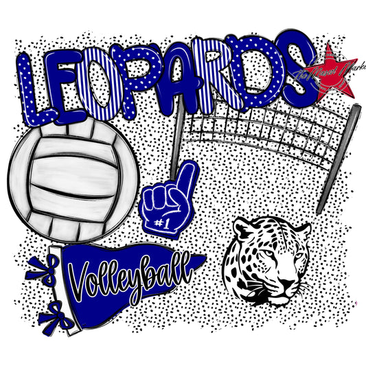 Leopards Volleyball Spirit-Blue