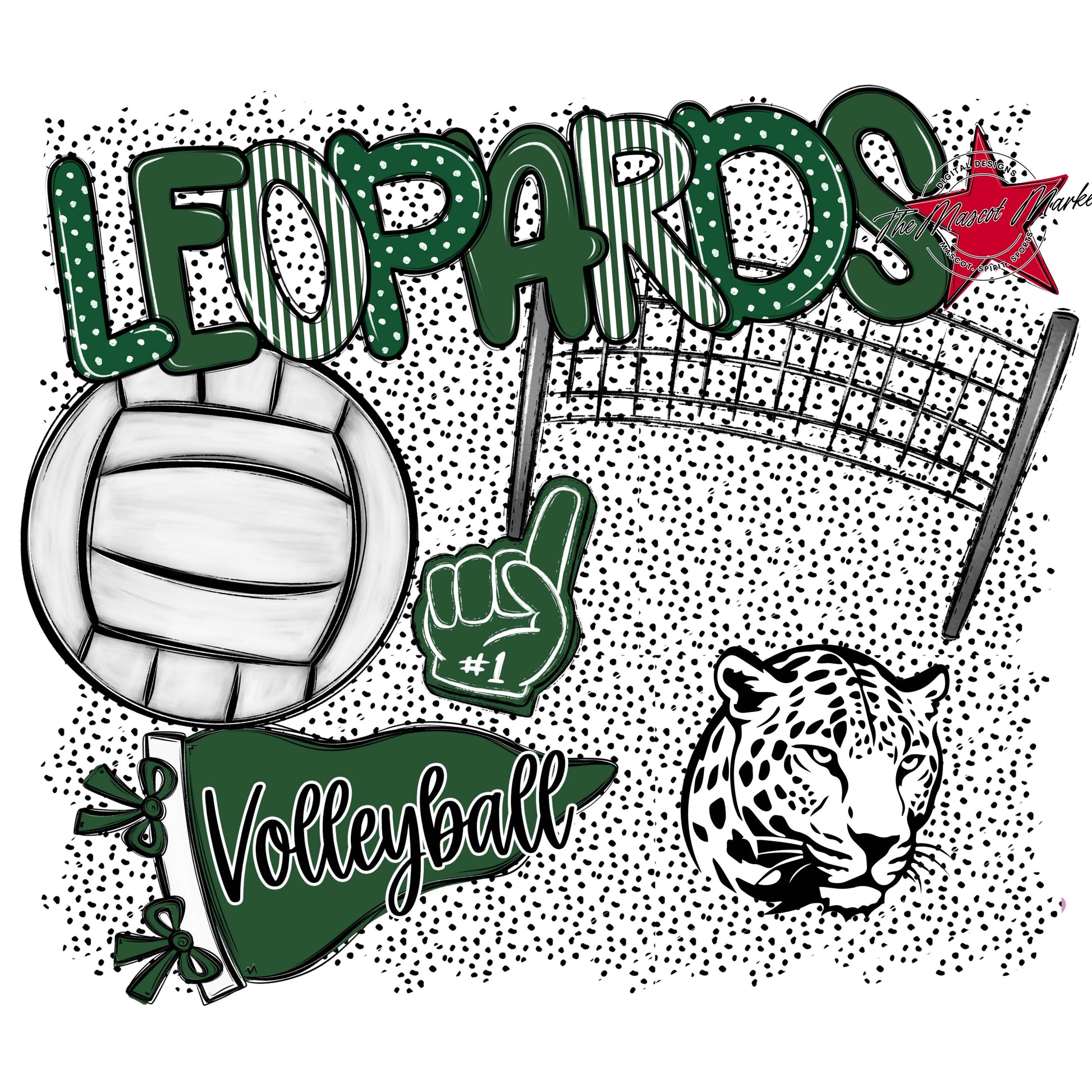 Leopards Volleyball Spirit-Green