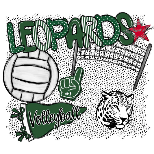 Leopards Volleyball Spirit-Green