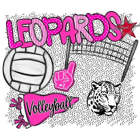Leopards Volleyball Spirit-Pink
