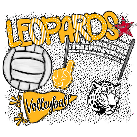 Leopards Volleyball Spirit-Yellow