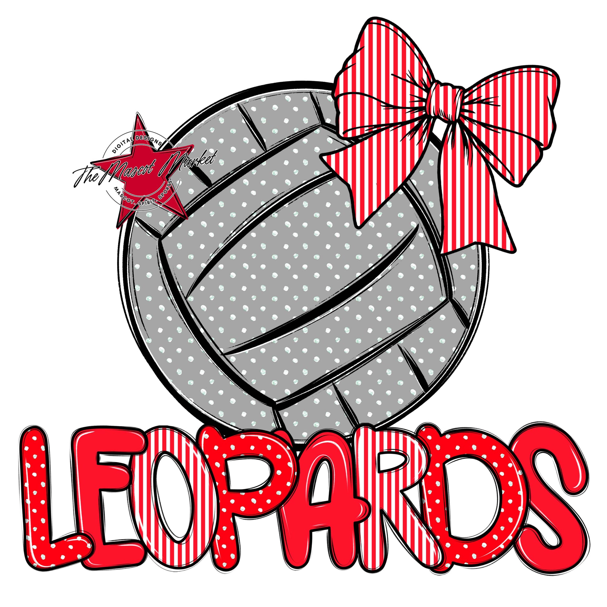 Leopards Volleyball Spirit Design-Bright Red