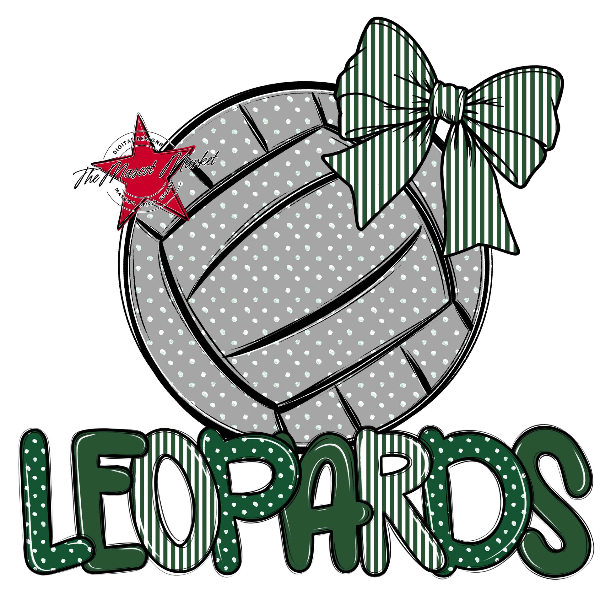 Leopards Volleyball Spirit Design-Green