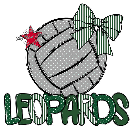 Leopards Volleyball Spirit Design-Green