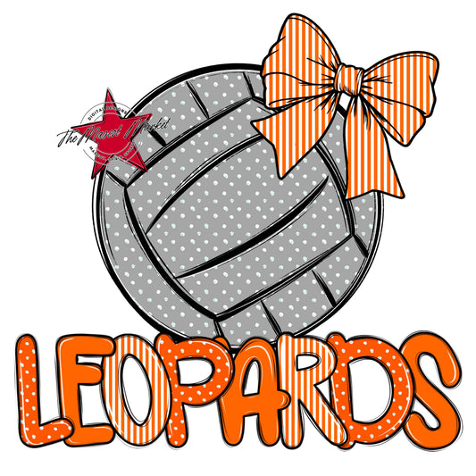 Leopards Volleyball Spirit Design-Orange