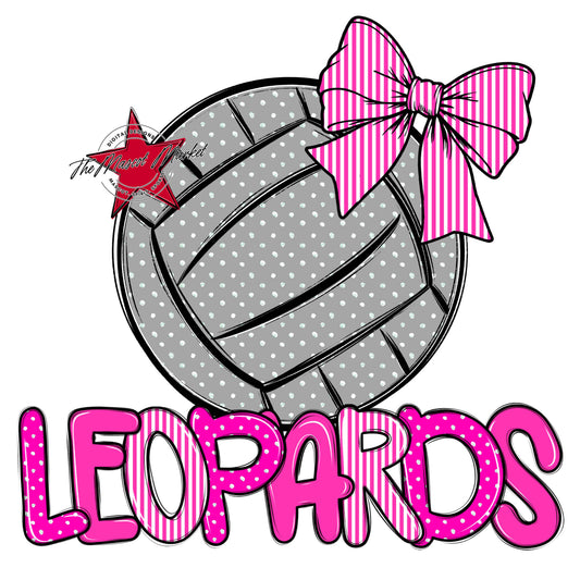Leopards Volleyball Spirit Design-Pink