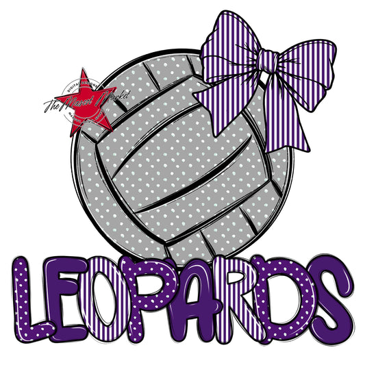 Leopards Volleyball Spirit Design-Purple