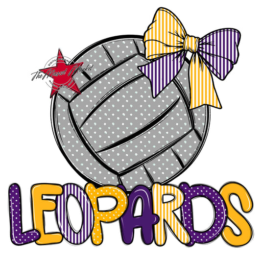 Leopards Volleyball Spirit Design-Purple & Yellow
