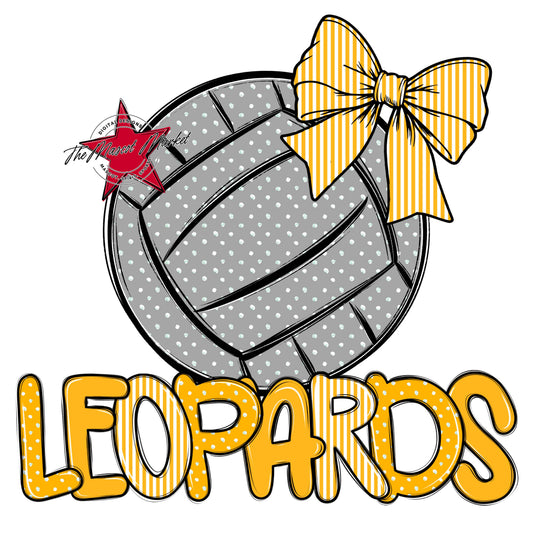 Leopards Volleyball Spirit Design-Yellow