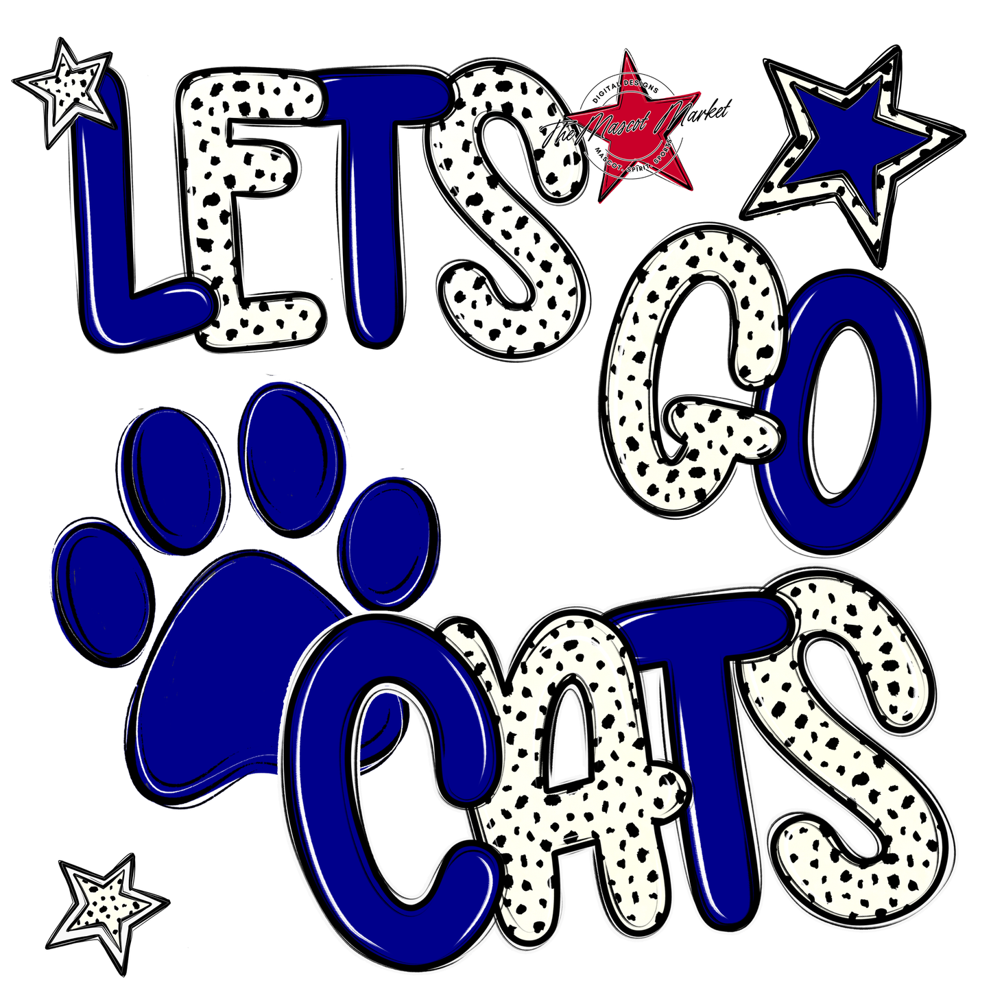 Lets Go Cats-Blue