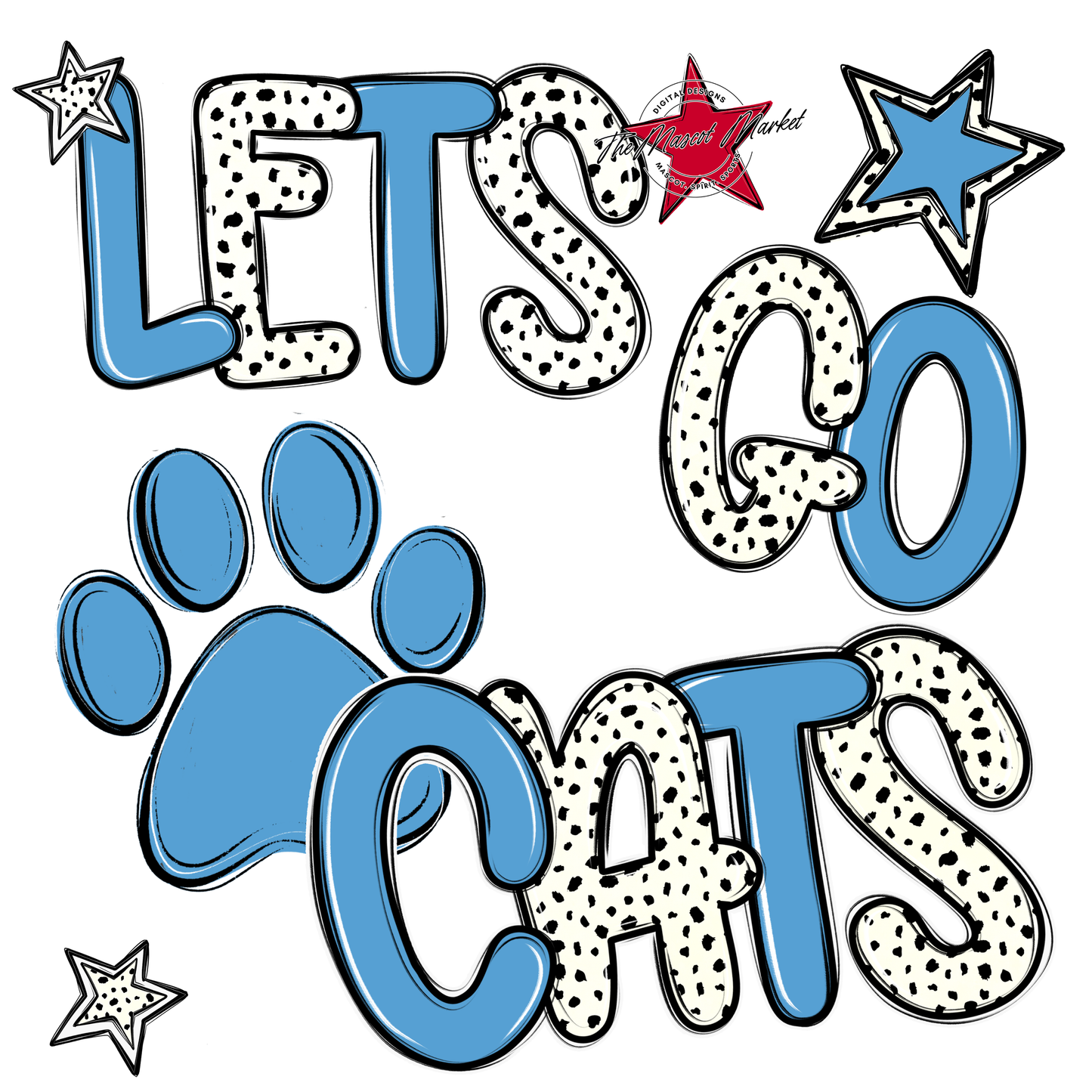Lets Go Cats-Carolina Blue
