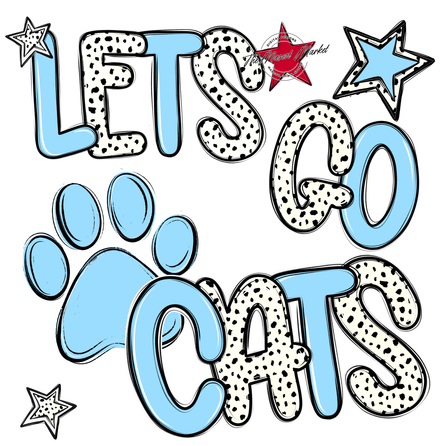 Lets Go Cats-Columbia Blue