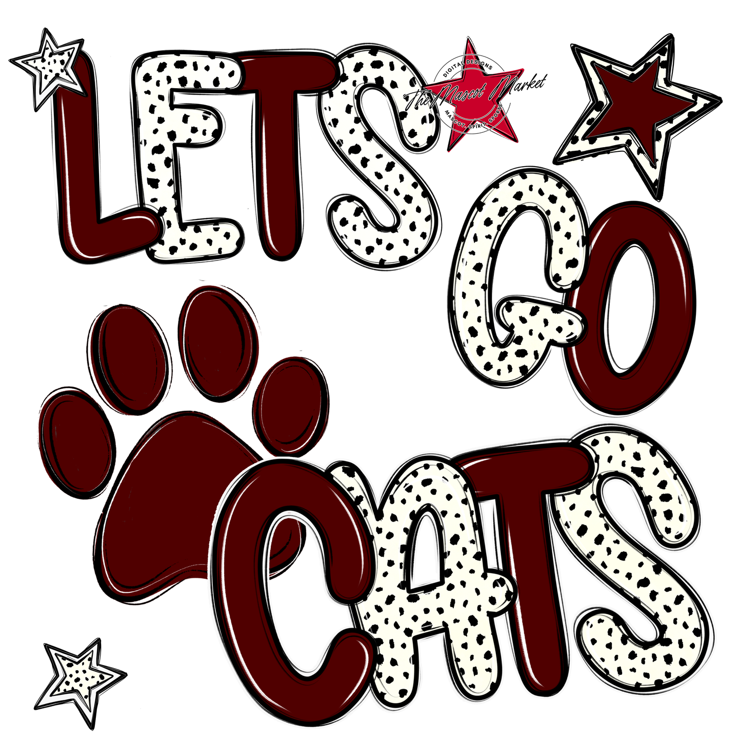 Lets Go Cats-Maroon