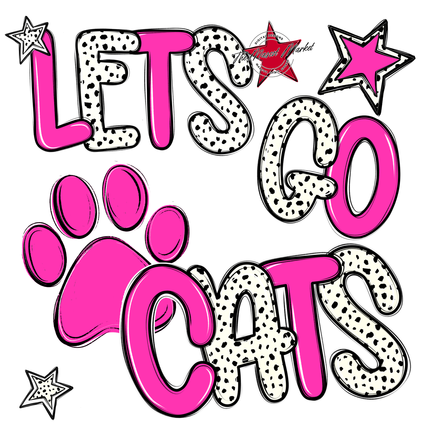 Lets Go Cats-Pink