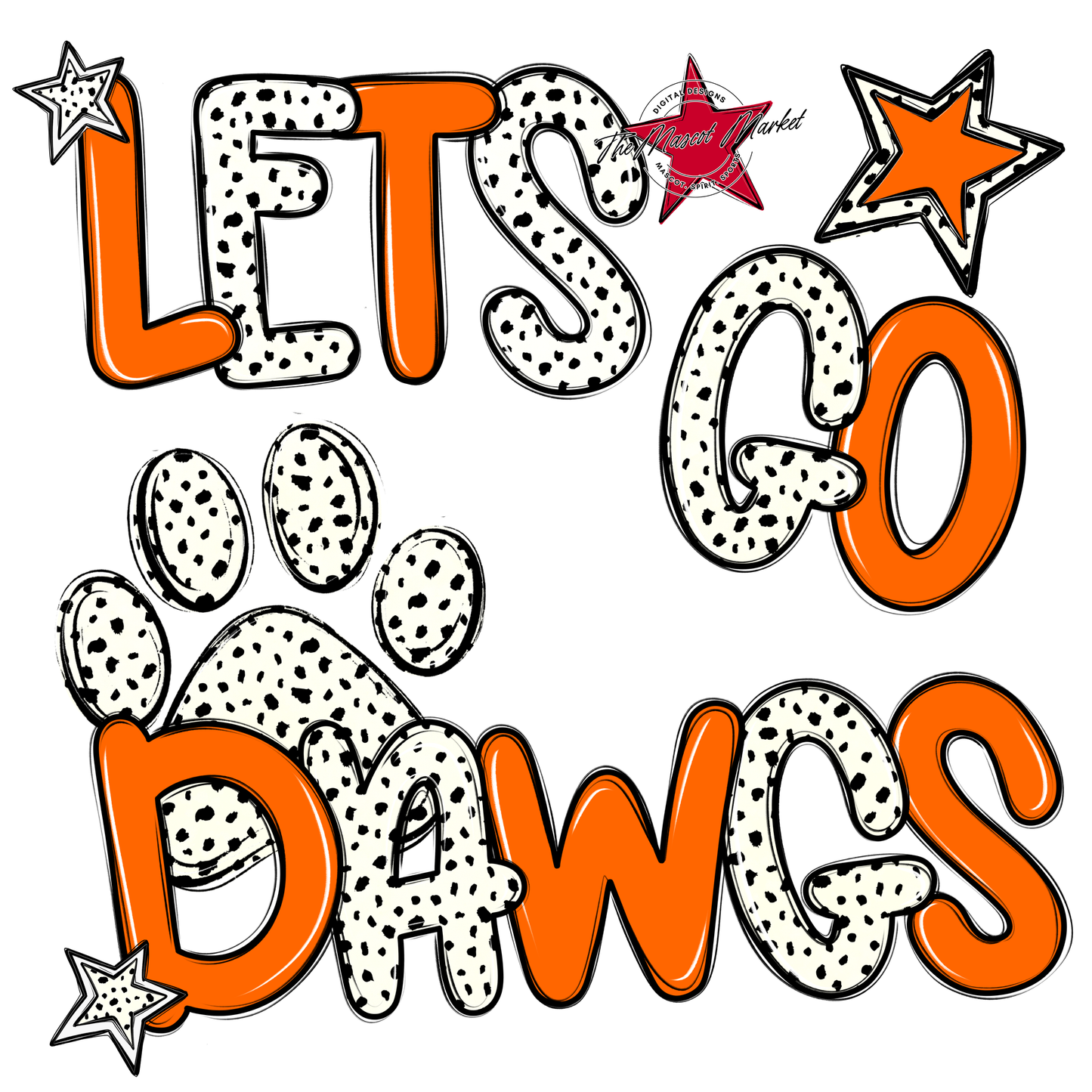 Lets Go Dawgs-Orange
