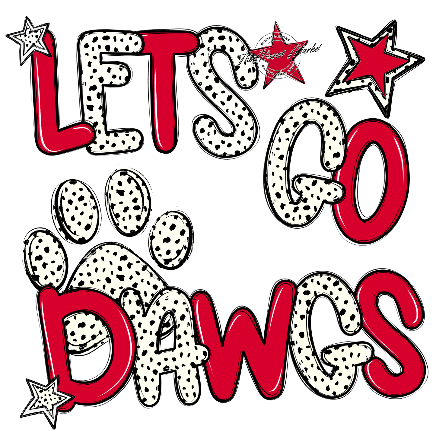 Lets Go Dawgs-Red