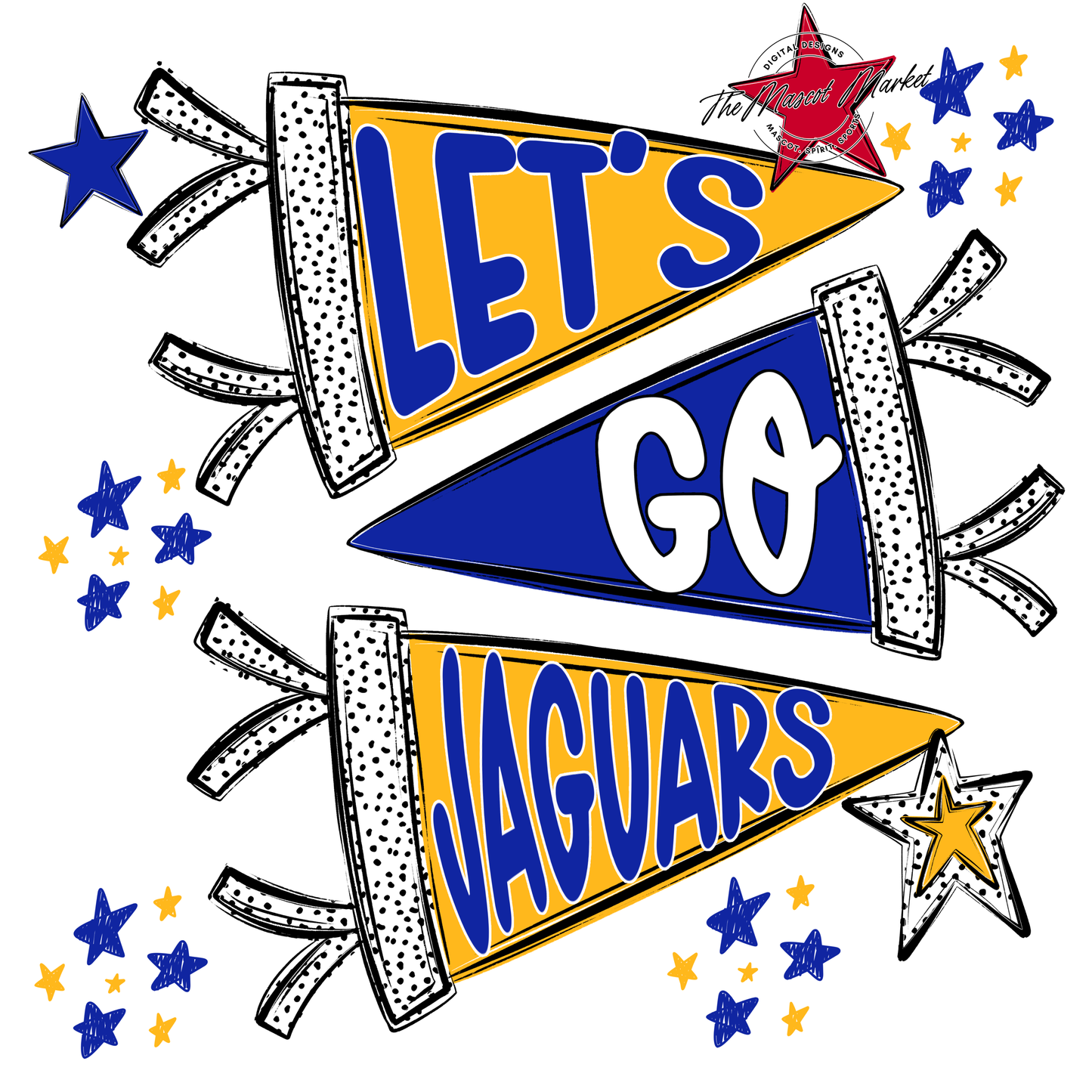 Jaguars Lets Go Flag-Royal Blue & Yellow