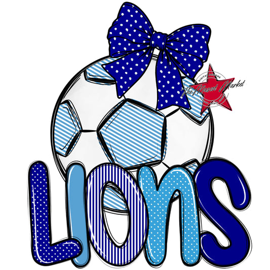 Lions Soccer Spirit Design-Blue & Carolina Blue