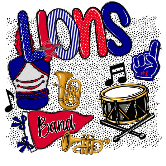 Lions Band Spirit-Blue & Red