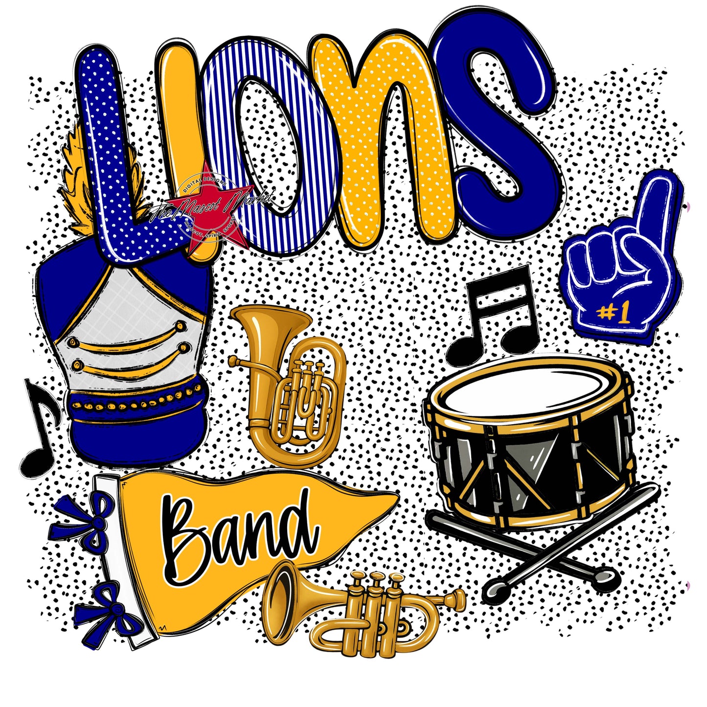 Lions Band Spirit-Blue & Yellow