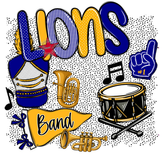 Lions Band Spirit-Blue & Yellow