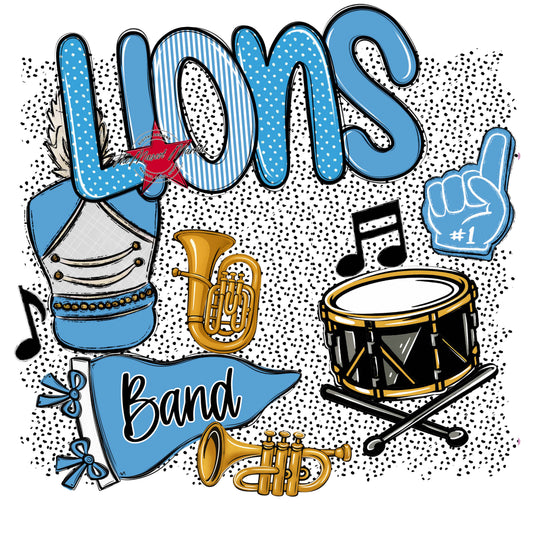 Lions Band Spirit-Carolina Blue