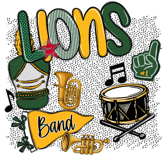 Lions Band Spirit-Green & Yellow