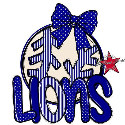 Lions Baseball-Softball Spirit Design-Blue