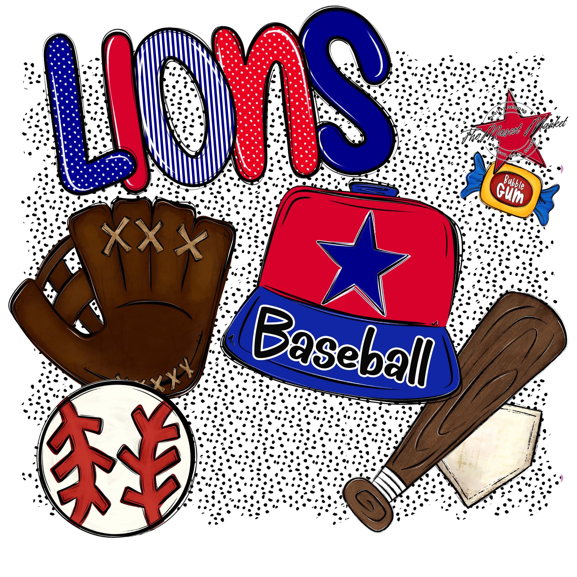 Lions Baseball Spirit-Blue & Red