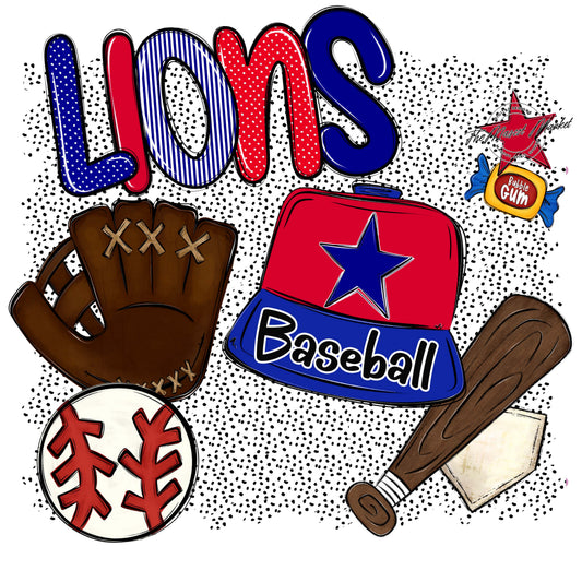 Lions Baseball Spirit-Blue & Red