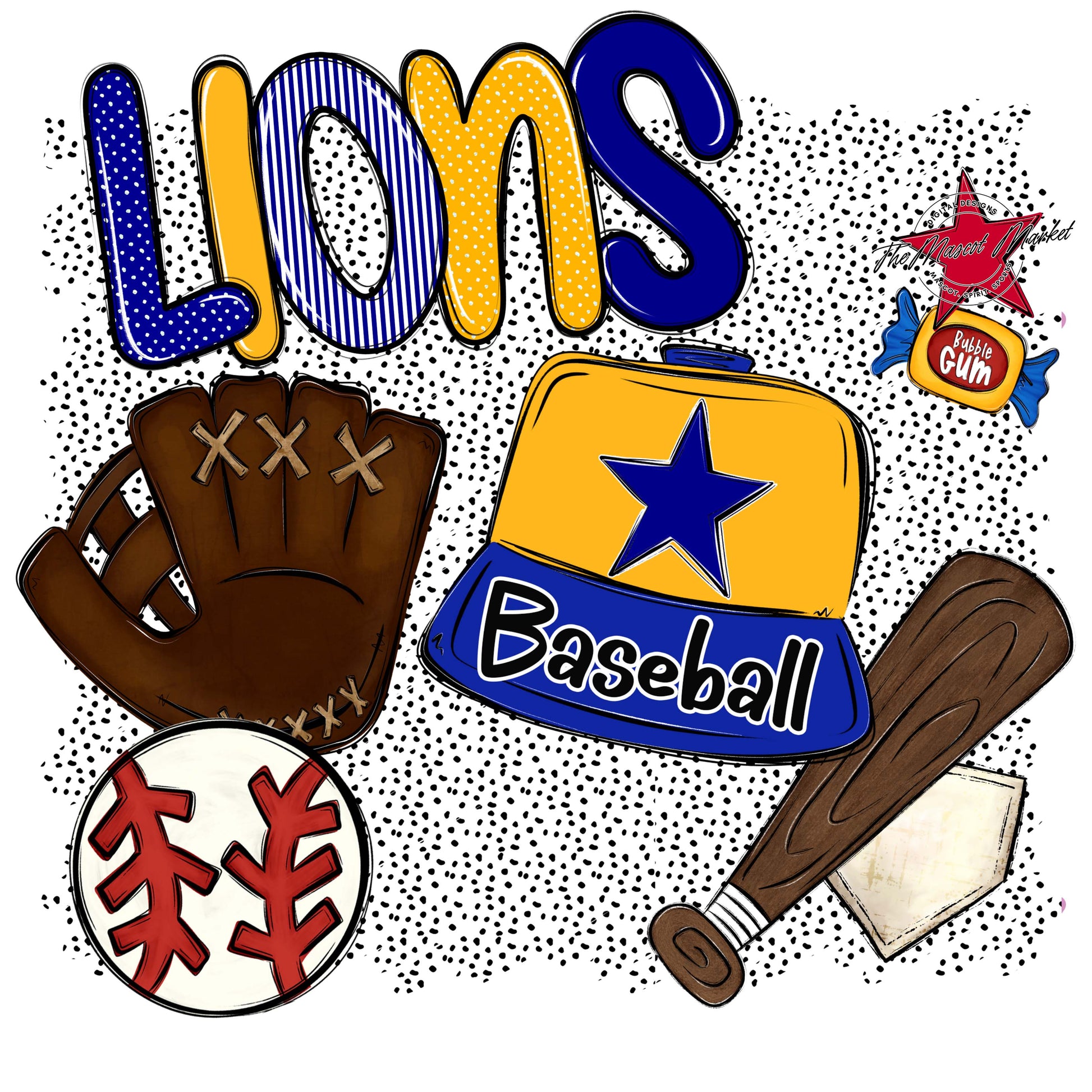 Lions Baseball Spirit-Blue & Yellow