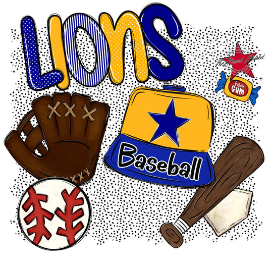 Lions Baseball Spirit-Blue & Yellow