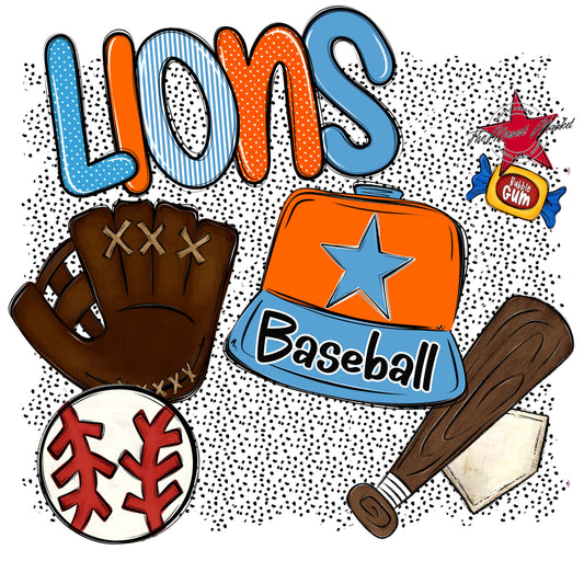Lions Baseball Spirit-Carolina Blue & Orange