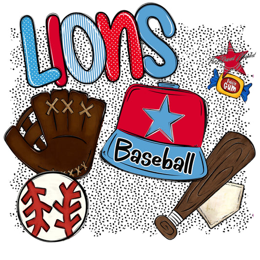 Lions Baseball Spirit-Carolina Blue & Red
