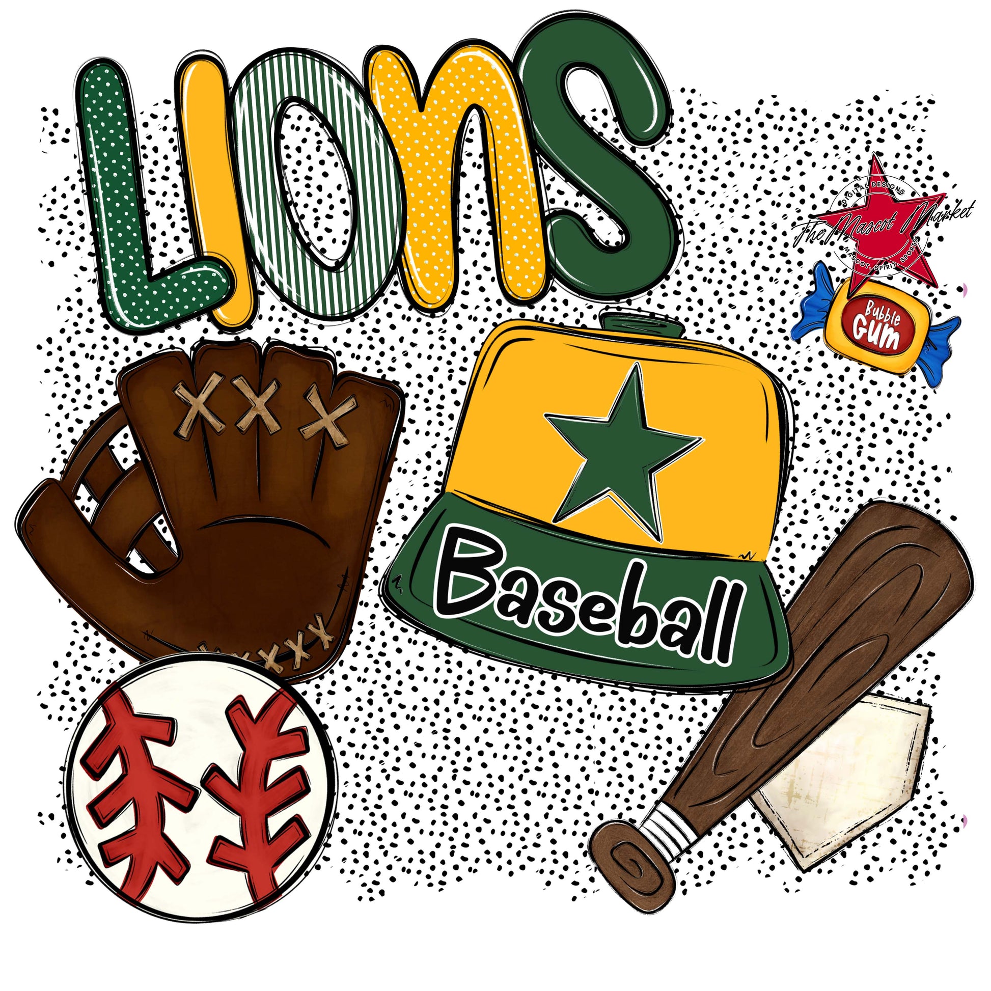 Lions Baseball Spirit-Green & Yellow