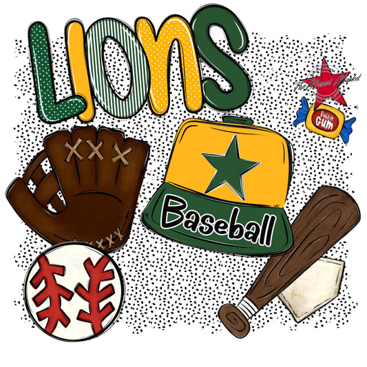 Lions Baseball Spirit-Green & Yellow