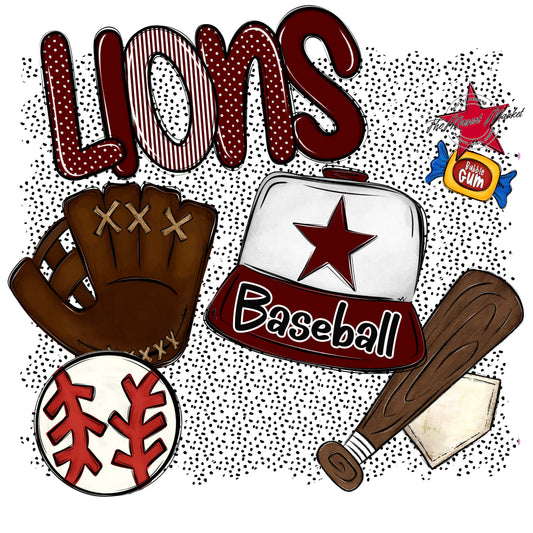 Lions Baseball Spirit-Maroon