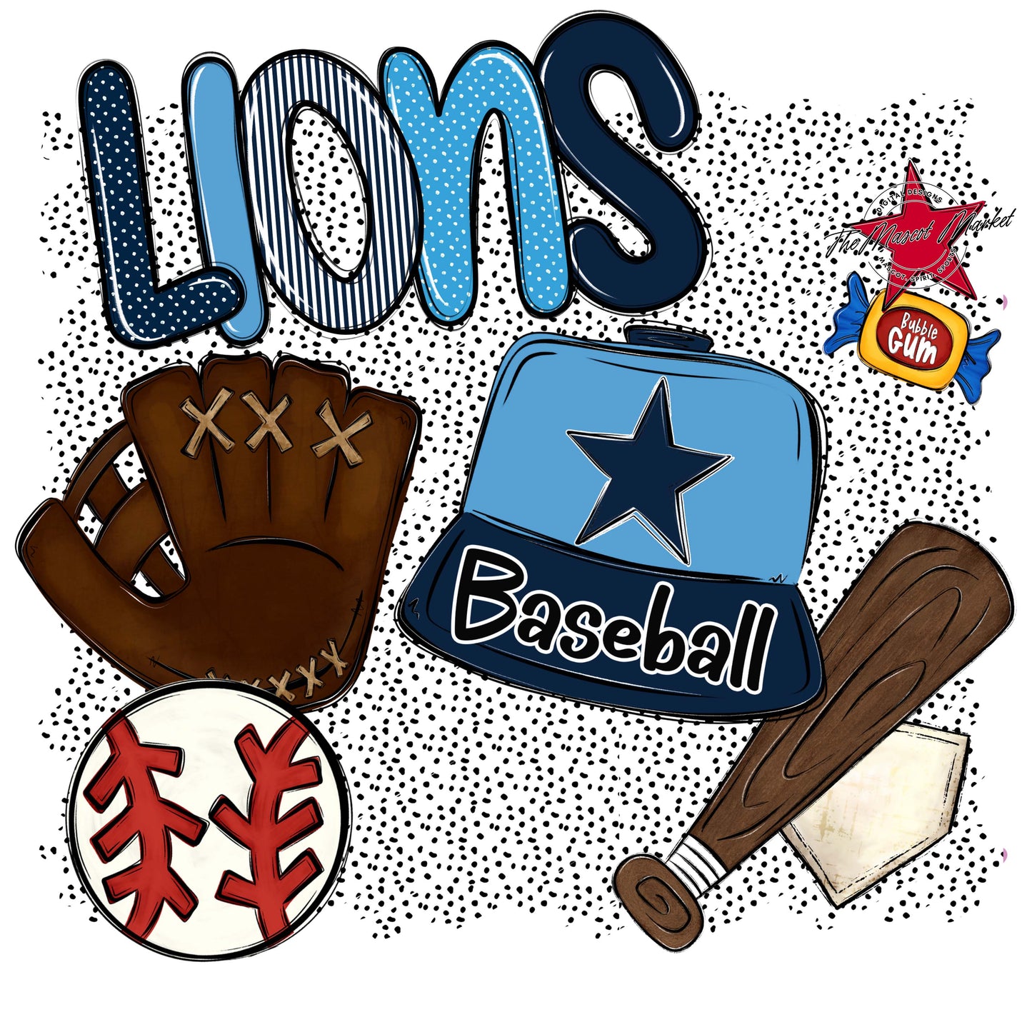 Lions Baseball Spirit-Navy & Carolina Blue