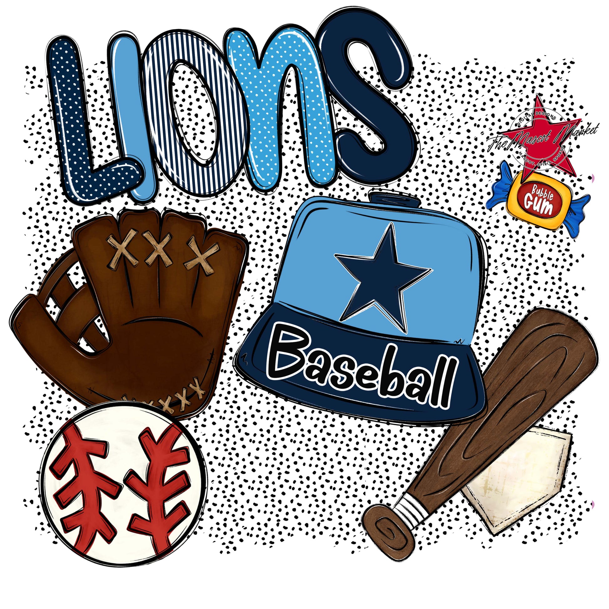 Lions Baseball Spirit-Navy & Carolina Blue