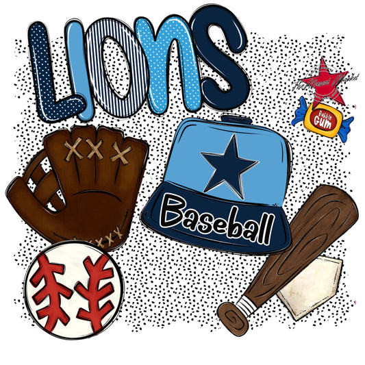 Lions Baseball Spirit-Navy & Carolina Blue