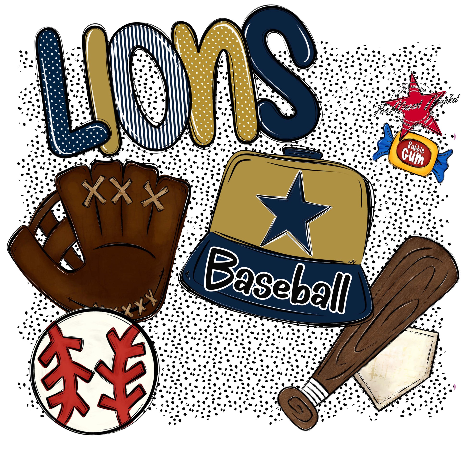 Lions Baseball Spirit-Navy & Gold