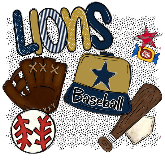 Lions Baseball Spirit-Navy & Gold
