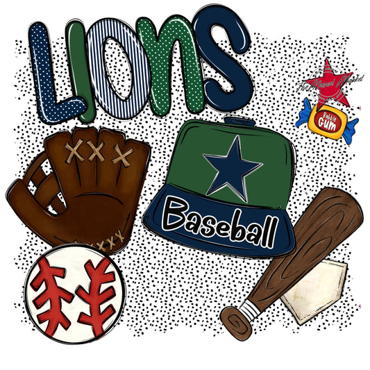 Lions Baseball Spirit-Navy & Green