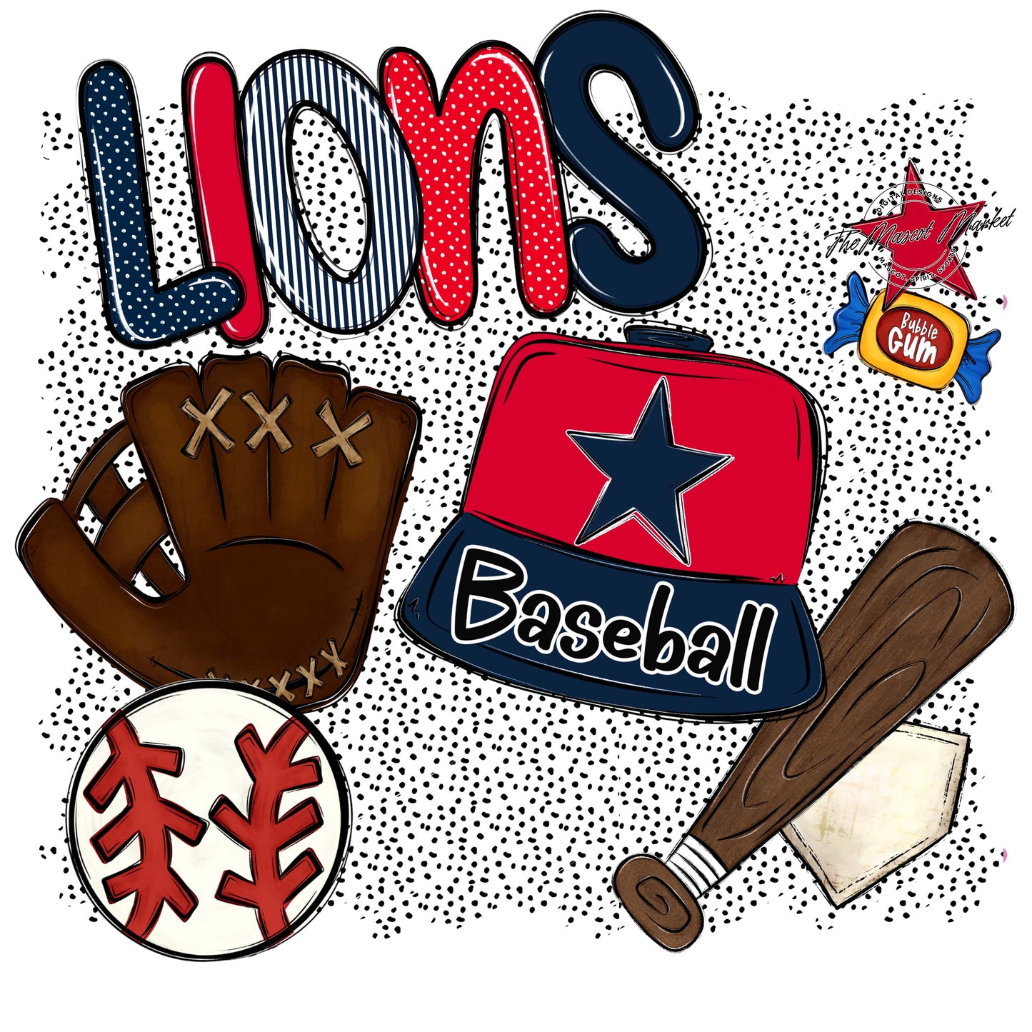 Lions Baseball Spirit-Navy & Red