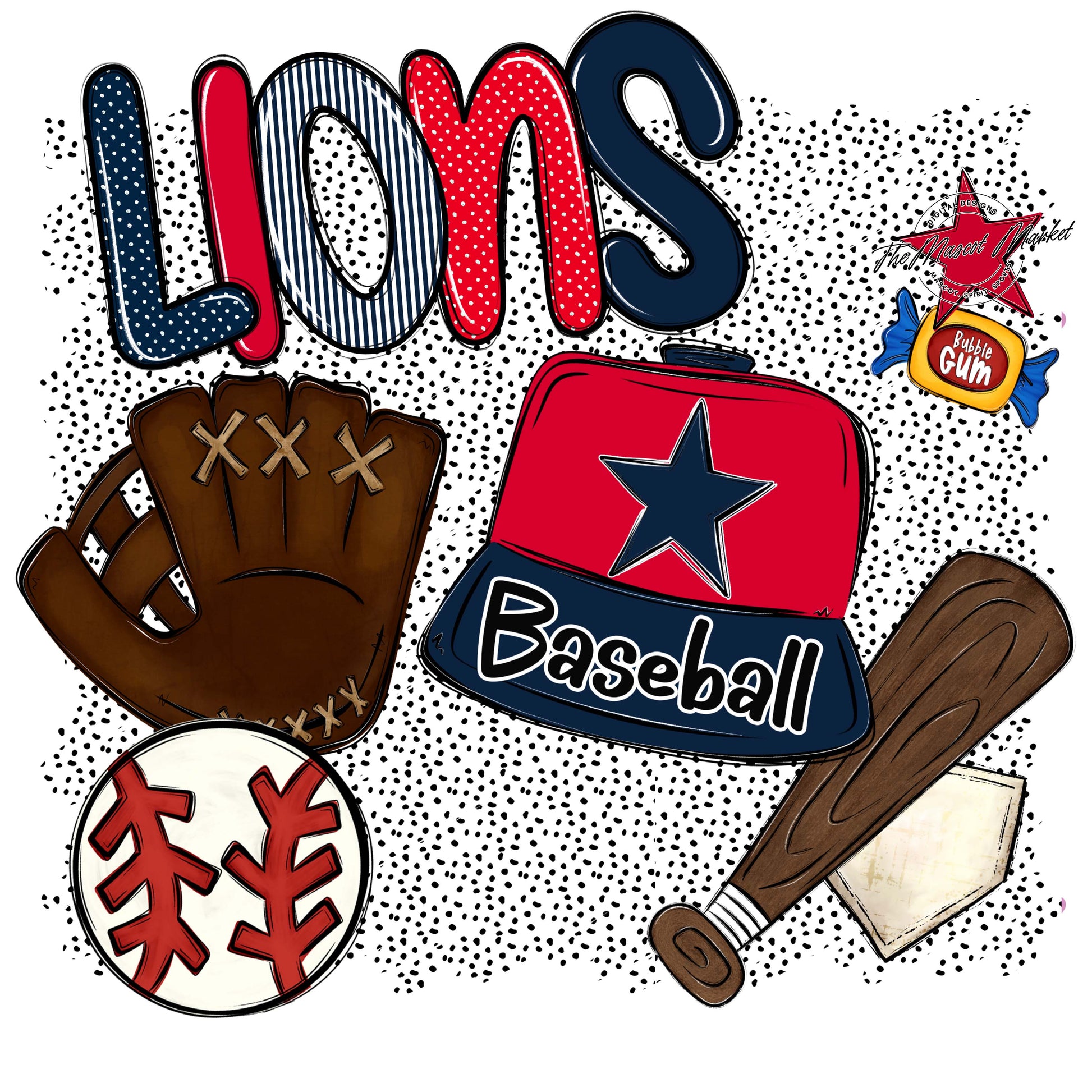 Lions Baseball Spirit-Navy & Red