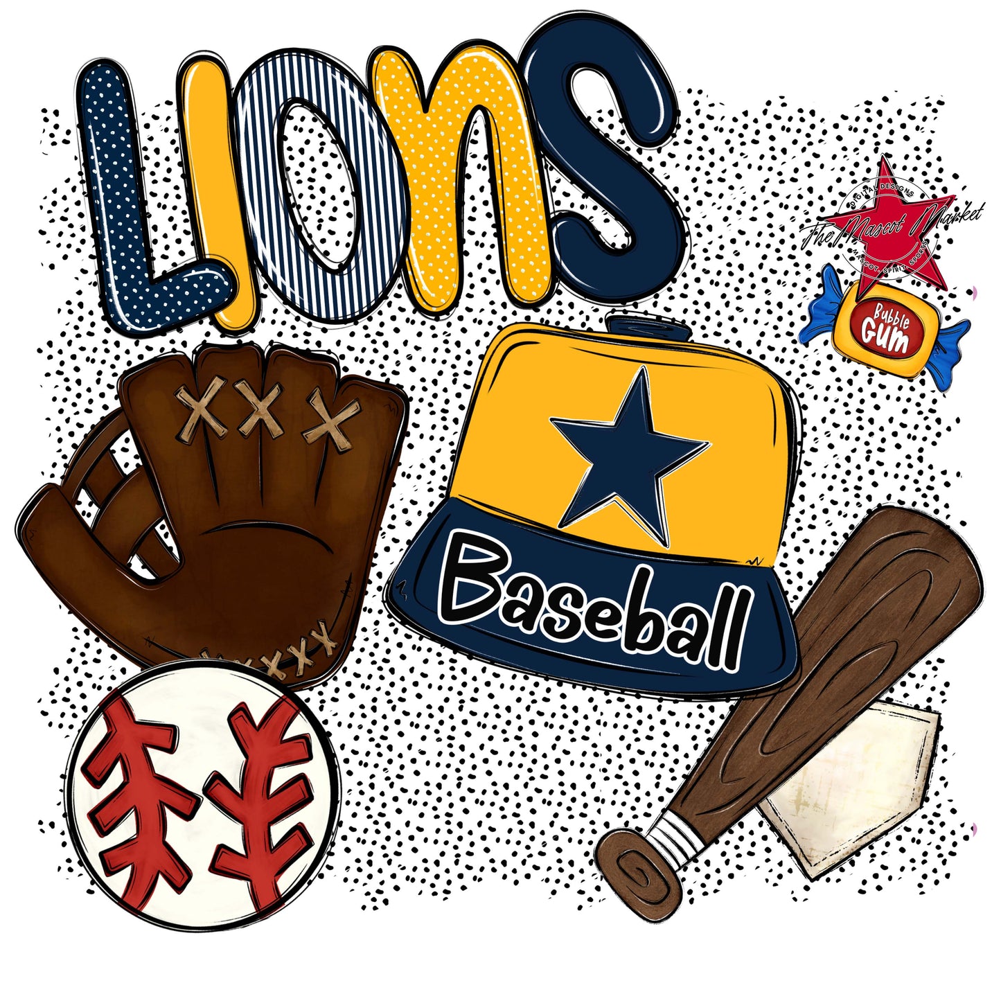 Lions Baseball Spirit-Navy & Yellow