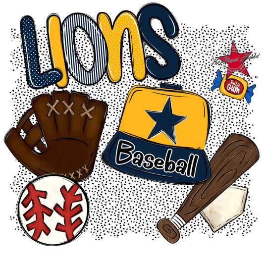 Lions Baseball Spirit-Navy & Yellow