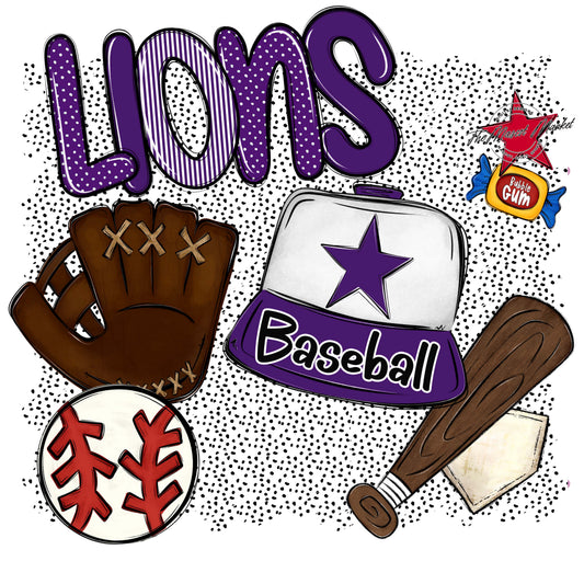 Lions Baseball Spirit-Purple