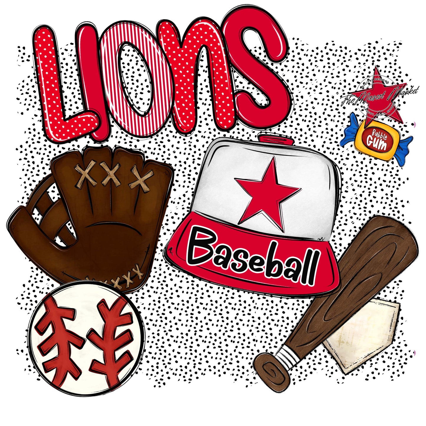 Lions Baseball Spirit-Red