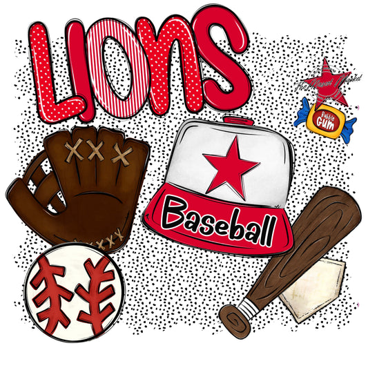 Lions Baseball Spirit-Red